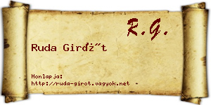 Ruda Girót névjegykártya